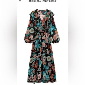 Zara floral midi dress